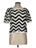 Laundry by Shelli Segal Chevron-herringbone Silver Short Sleeve Top Size L - photo 1