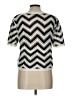 Laundry by Shelli Segal Chevron-herringbone Silver Short Sleeve Top Size L - photo 2