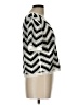 Laundry by Shelli Segal Chevron-herringbone Silver Short Sleeve Top Size L - photo 4