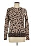Magaschoni 100% Cashmere Animal Print Brown Cashmere Pullover Sweater Size L - photo 1