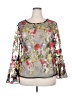 impulsive 100% Nylon Silver Long Sleeve Blouse Size 2X - photo 1