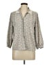 Assorted Brands Floral Gray Tan 3/4 Sleeve Button-Down Shirt Size 11 - photo 1