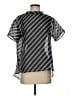Katharine Kidd 100% Polyester Stripes Black Silver Short Sleeve Blouse Size S - photo 1