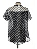 Katharine Kidd 100% Polyester Stripes Black Silver Short Sleeve Blouse Size S - photo 2
