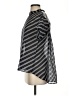 Katharine Kidd 100% Polyester Stripes Black Silver Short Sleeve Blouse Size S - photo 5