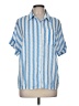 Unbranded Stripes Blue Short Sleeve Blouse Size M - photo 1