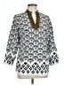Soft Surroundings 100% Cotton Silver 3/4 Sleeve Blouse Size L (petite) - photo 1