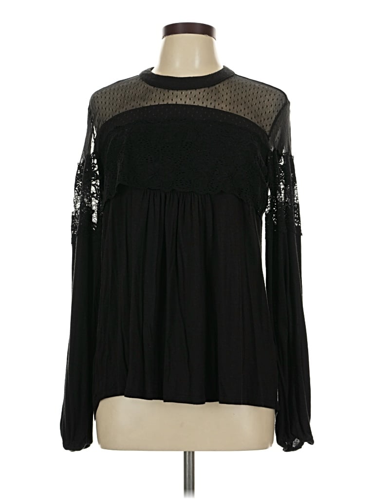 Pre-owned Maurices Long Sleeve Blouse In Black
