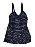 Septangle Polka Dots Blue One Piece Swimsuit Size 12 - photo 1