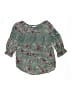 Knit Works 100% Polyester Floral Green 3/4 Sleeve Blouse Size 14 - photo 1