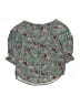 Knit Works 100% Polyester Floral Green 3/4 Sleeve Blouse Size 14 - photo 2