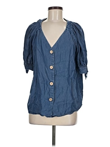 LC Lauren Conrad 3/4 Sleeve Button-Down Shirt (view 1)