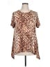Grayson Animal Print Brown Short Sleeve T-Shirt Size 1X - photo 1
