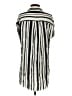 Umgee 100% Rayon Stripes Silver Short Sleeve Blouse Size S - photo 2