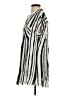 Umgee 100% Rayon Stripes Silver Short Sleeve Blouse Size S - photo 5