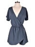 Everly 100% Polyester Solid Blue Romper Size S - photo 1