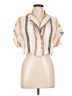 O'Neill 100% Cotton Stripes Ivory Short Sleeve Blouse Size L - photo 1