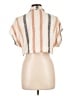 O'Neill 100% Cotton Stripes Ivory Short Sleeve Blouse Size L - photo 2