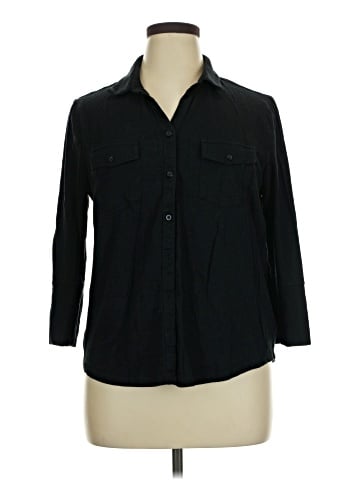 Gloria Vanderbilt 3/4 Sleeve Button-Down Shirt (view 1)
