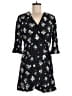 Ann Taylor LOFT 100% Polyester Floral Black Casual Dress Size 6 - photo 1