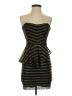 Lucca Couture 100% Polyester Stripes Black Cocktail Dress Size S - photo 1
