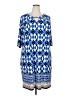 Sandra Darren Print Blue Casual Dress Size 18 - photo 1