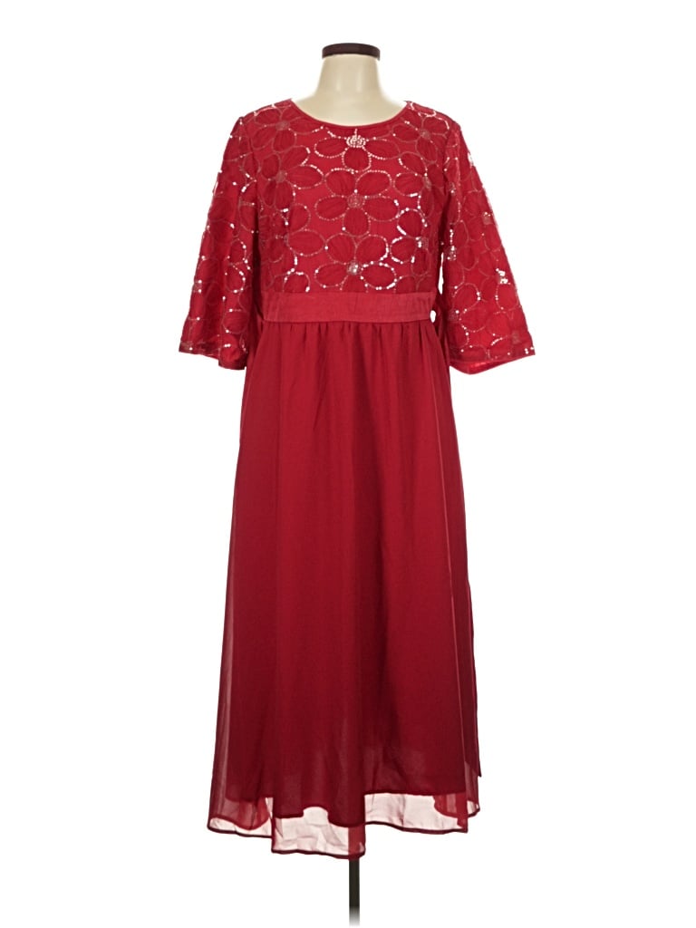 Pre-owned Bloomchic Casual Dress In Burgundy