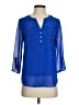 Express Outlet 100% Polyester Blue 3/4 Sleeve Blouse Size XS - photo 1