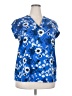 Hilary Radley Blue Short Sleeve Blouse Size XXL - photo 1