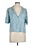 Emory Park Blue Short Sleeve Blouse Size L - photo 1