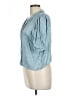 Emory Park Blue Short Sleeve Blouse Size L - photo 5