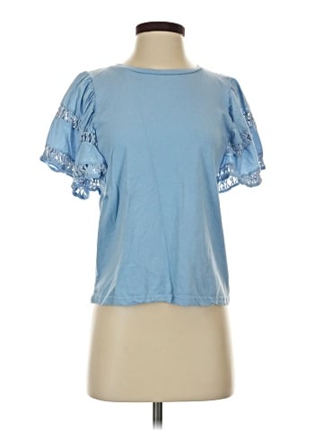 Self Contrast Short Sleeve Top (view 1)
