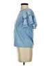 Self Contrast Blue Short Sleeve Top Size S - photo 5