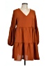 Unbranded Solid Brown Casual Dress Size L - photo 1