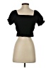 Shein 100% Polyester Black Short Sleeve Top Size 2 - photo 2