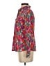 Tory Burch 100% Silk Print Red Long Sleeve Silk Top Size 2 - photo 5