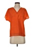 DKNY 100% Polyester Orange Short Sleeve Blouse Size XS - photo 1