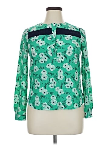 Draper James Long Sleeve Silk Top (view 1)