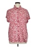 BeachLunchLounge Floral Red Short Sleeve Button-Down Shirt Size L - photo 1
