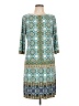 Wisp Print Teal Casual Dress Size 10 - photo 1