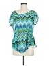 Whats Hot Green Short Sleeve Blouse Size M - photo 1