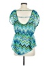 Whats Hot Green Short Sleeve Blouse Size M - photo 2