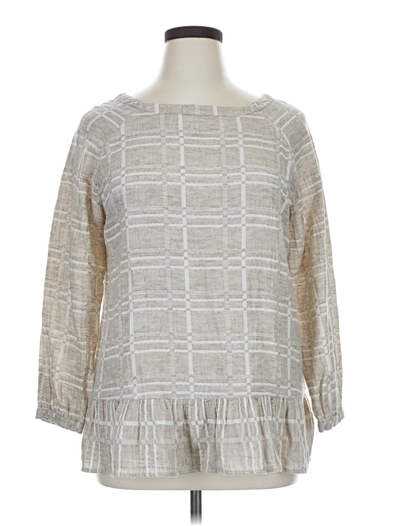 Pre-owned Soft Surroundings 3/4 Sleeve T-shirt In Tan