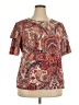 Unbranded 100% Polyester Paisley Red Short Sleeve Blouse Size 2XL - photo 1