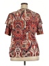 Unbranded 100% Polyester Paisley Red Short Sleeve Blouse Size 2XL - photo 2