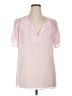 Avenue 100% Polyester Pink Short Sleeve Blouse Size 14 Plus - photo 1