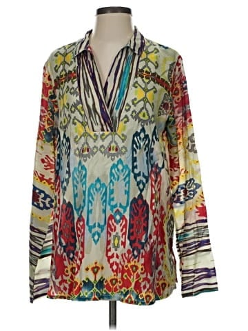 Johnny Was Long Sleeve Silk Top (view 1)