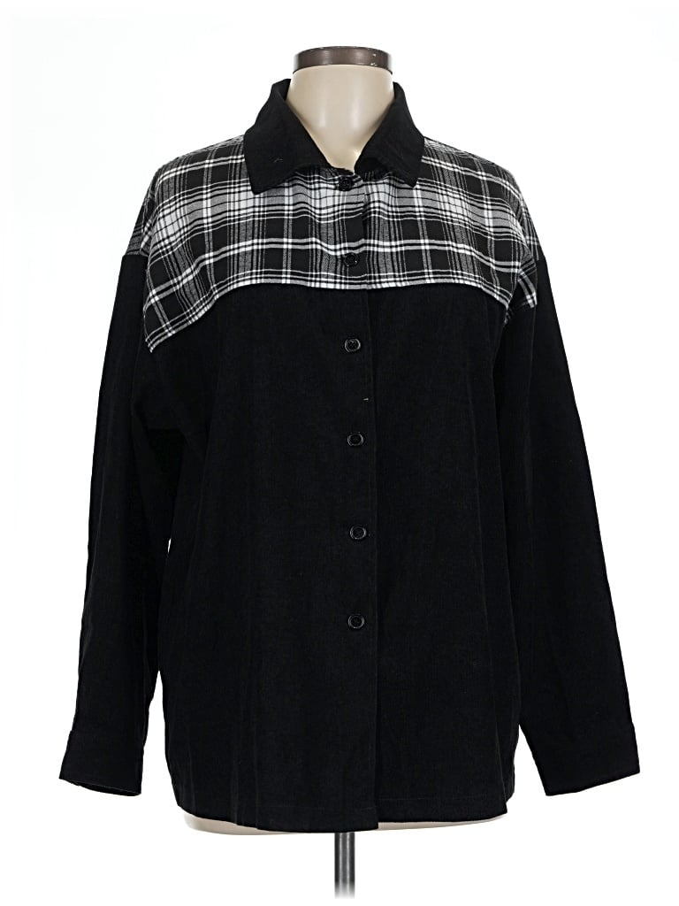 Pre-owned Emery Rose Long Sleeve Button Down Shirt In Black