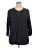 Intro 100% Lyocell Black 3/4 Sleeve Blouse Size XL - photo 1