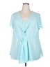 Torrid 100% Polyester Blue Short Sleeve Blouse Size 2X Plus (2) - photo 1